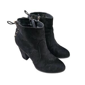 DSW Eva & Zoe Black Bootie Laced Heeled Size 11